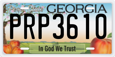 GA license plate PRP3610