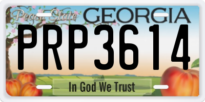GA license plate PRP3614