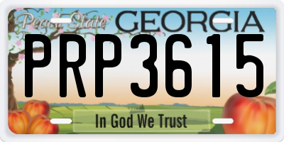 GA license plate PRP3615
