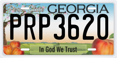 GA license plate PRP3620