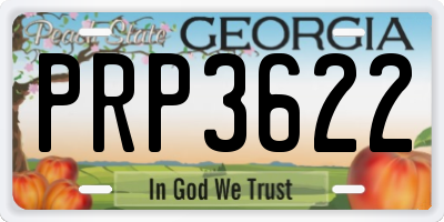 GA license plate PRP3622