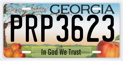 GA license plate PRP3623