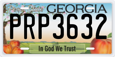 GA license plate PRP3632