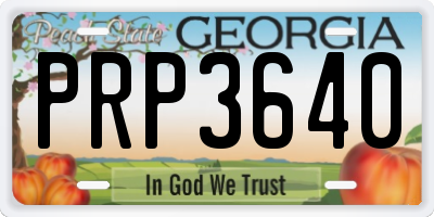 GA license plate PRP3640