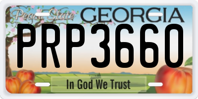 GA license plate PRP3660