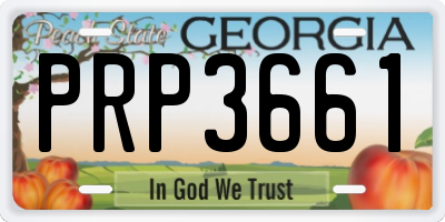 GA license plate PRP3661