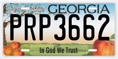 GA license plate PRP3662