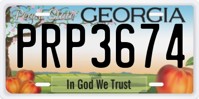 GA license plate PRP3674