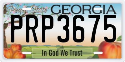 GA license plate PRP3675