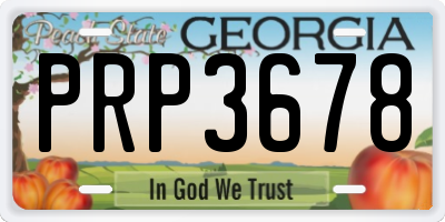 GA license plate PRP3678