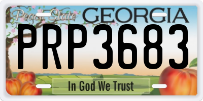 GA license plate PRP3683