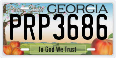 GA license plate PRP3686