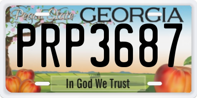 GA license plate PRP3687