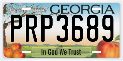 GA license plate PRP3689