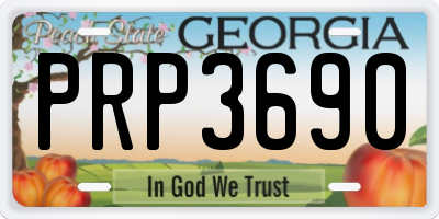 GA license plate PRP3690