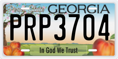 GA license plate PRP3704