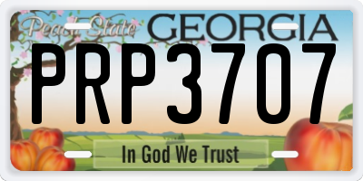GA license plate PRP3707