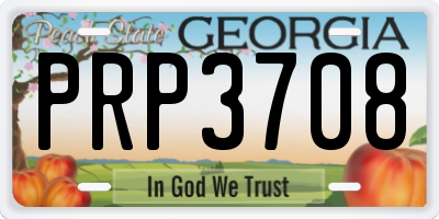 GA license plate PRP3708