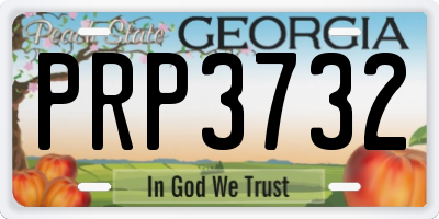 GA license plate PRP3732