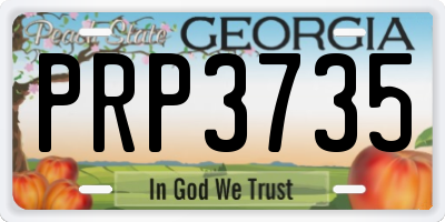 GA license plate PRP3735