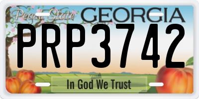 GA license plate PRP3742