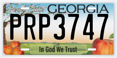 GA license plate PRP3747