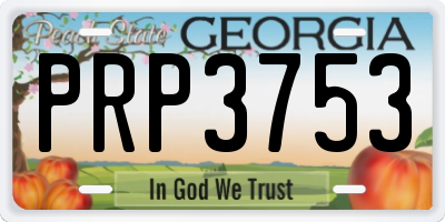 GA license plate PRP3753