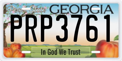 GA license plate PRP3761