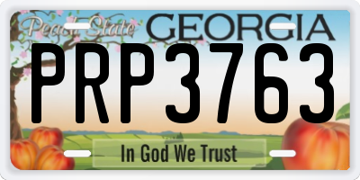 GA license plate PRP3763