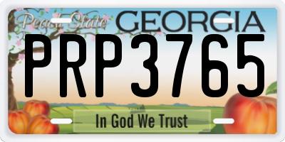 GA license plate PRP3765