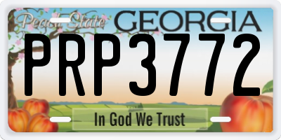 GA license plate PRP3772