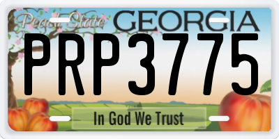 GA license plate PRP3775