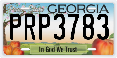 GA license plate PRP3783