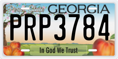 GA license plate PRP3784