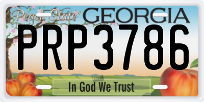 GA license plate PRP3786