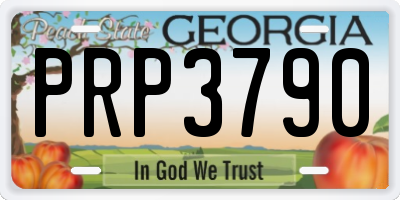 GA license plate PRP3790