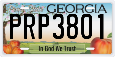 GA license plate PRP3801