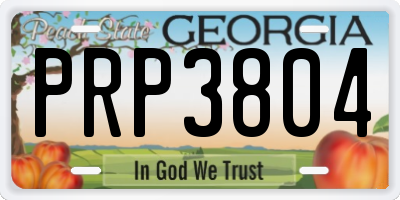 GA license plate PRP3804