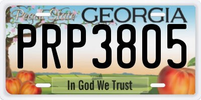 GA license plate PRP3805