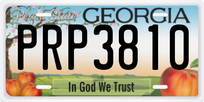GA license plate PRP3810