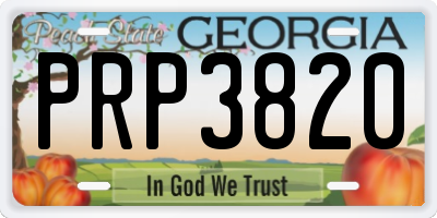GA license plate PRP3820