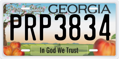GA license plate PRP3834
