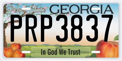 GA license plate PRP3837
