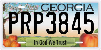 GA license plate PRP3845
