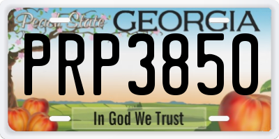 GA license plate PRP3850
