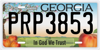 GA license plate PRP3853