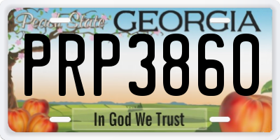 GA license plate PRP3860