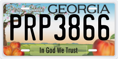 GA license plate PRP3866