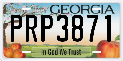 GA license plate PRP3871