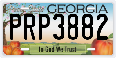 GA license plate PRP3882